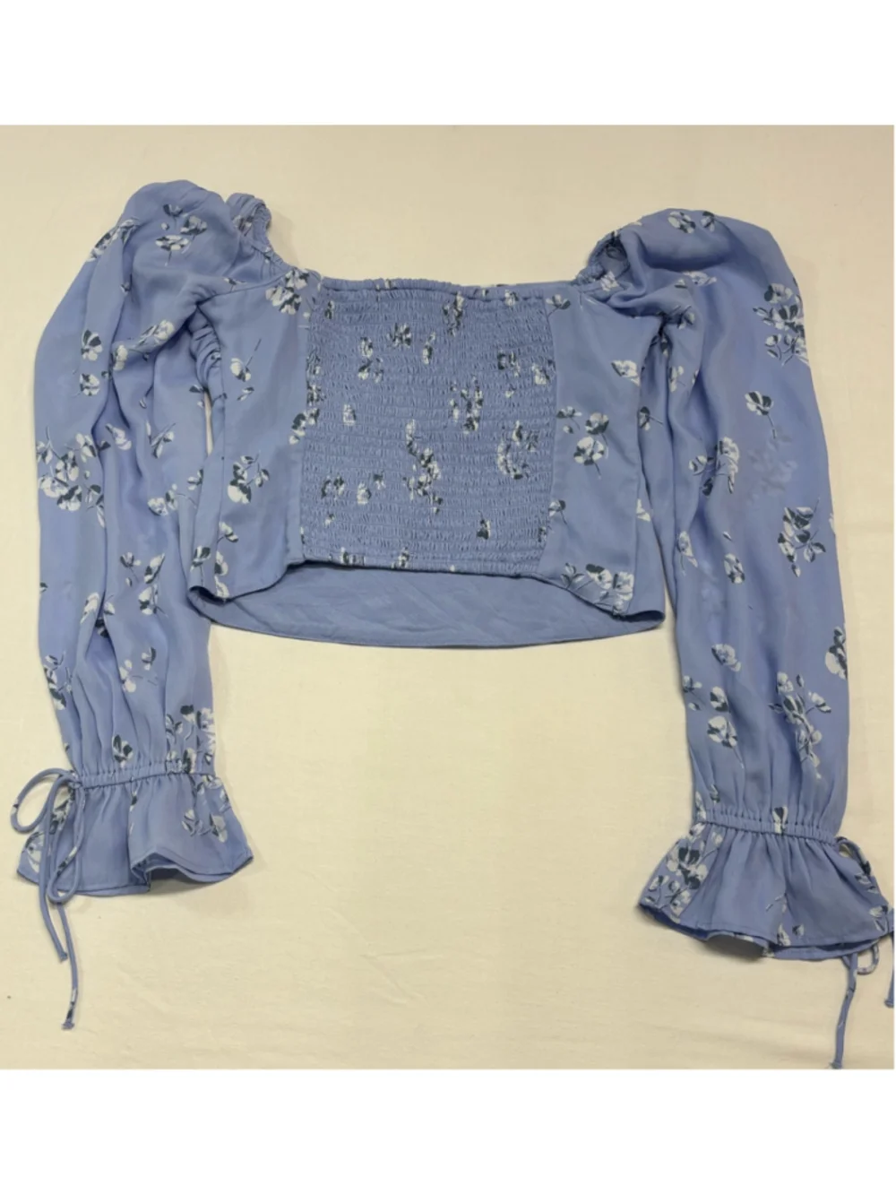 Women's Abercrombie & Fitch Pleated Square Neck Floral Blouse - XS